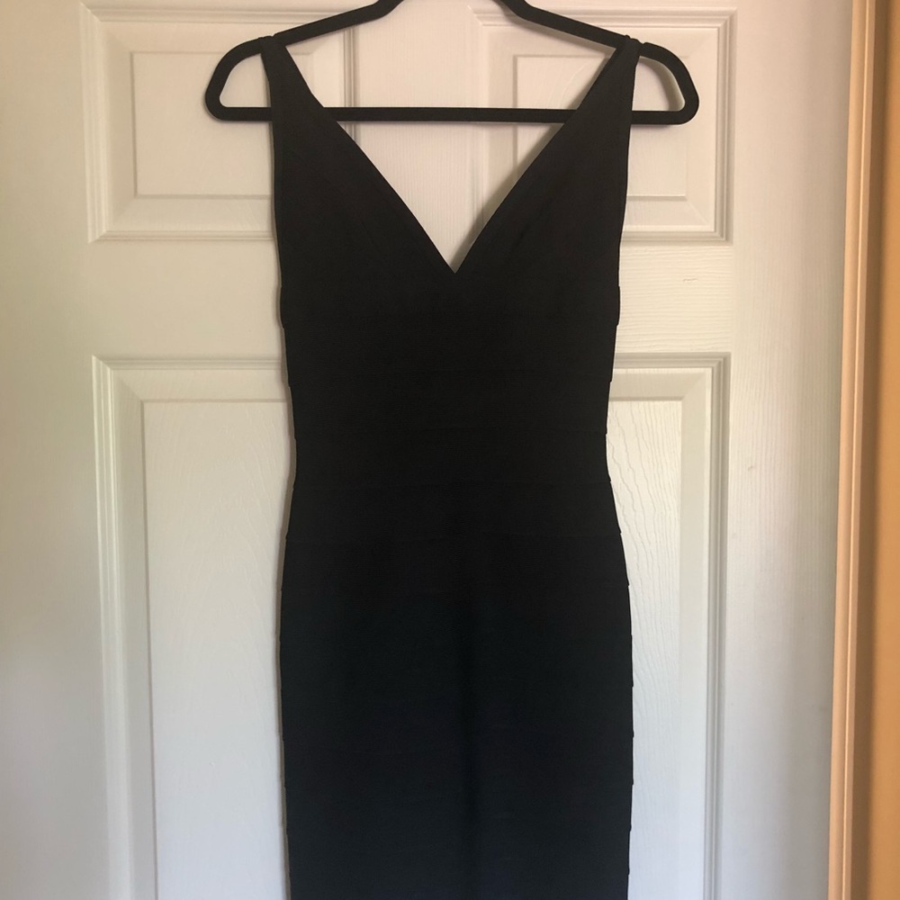 BLACK HERVE LEGER DRESS